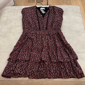 Rebecca Taylor Brown and Red Floral Mini Dress
